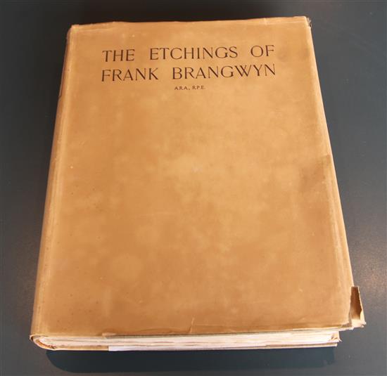 Brangwyn, Frank - Catalogue of the Etched Work of Frank Brangwyn, folio, half vellum, with slightly torn d.j.,